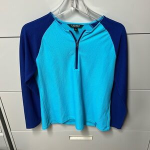 Lauren Ralph Lauren Blue Quarter Zip Large 85% Polyester 15% Elastane